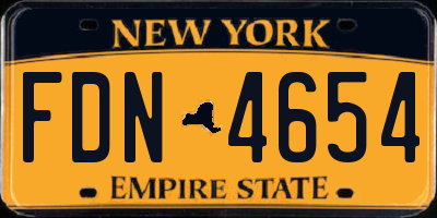 NY license plate FDN4654