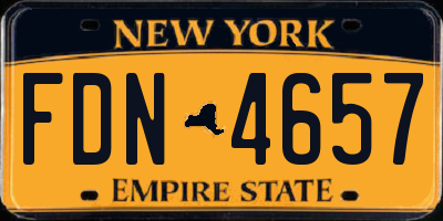 NY license plate FDN4657