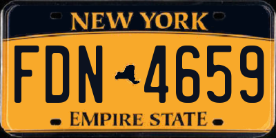 NY license plate FDN4659