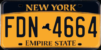 NY license plate FDN4664