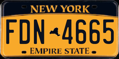NY license plate FDN4665