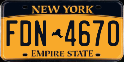 NY license plate FDN4670