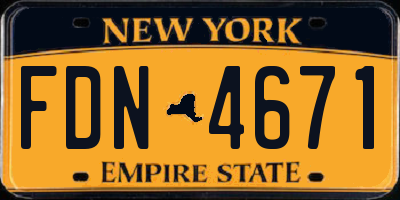 NY license plate FDN4671
