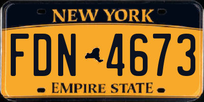 NY license plate FDN4673