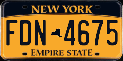 NY license plate FDN4675