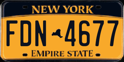 NY license plate FDN4677