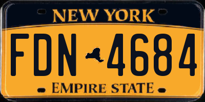 NY license plate FDN4684