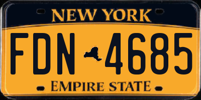 NY license plate FDN4685