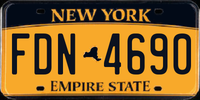 NY license plate FDN4690