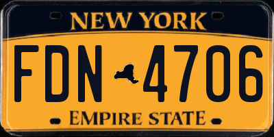 NY license plate FDN4706