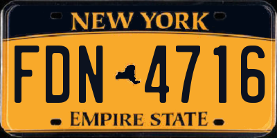NY license plate FDN4716