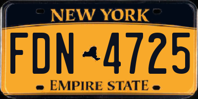 NY license plate FDN4725