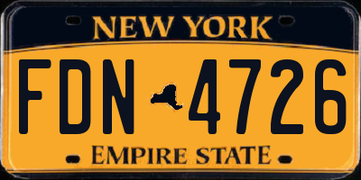 NY license plate FDN4726