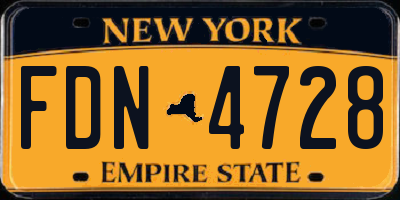 NY license plate FDN4728