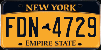 NY license plate FDN4729