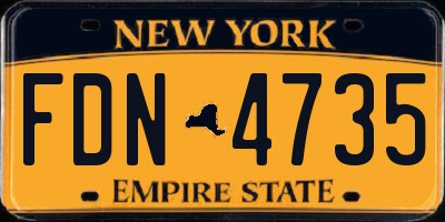 NY license plate FDN4735