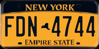 NY license plate FDN4744