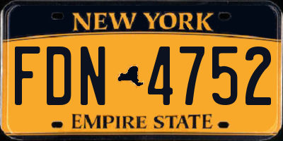 NY license plate FDN4752