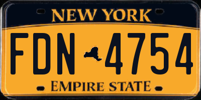 NY license plate FDN4754