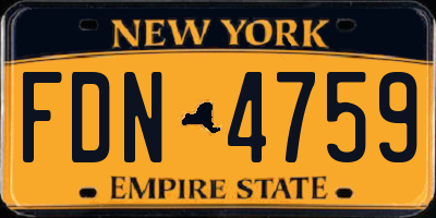 NY license plate FDN4759