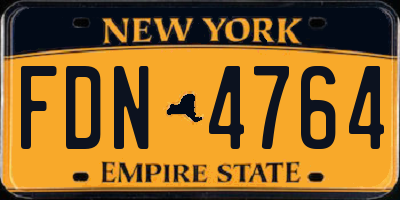 NY license plate FDN4764
