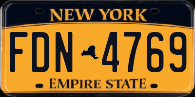 NY license plate FDN4769