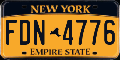 NY license plate FDN4776