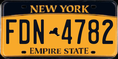 NY license plate FDN4782