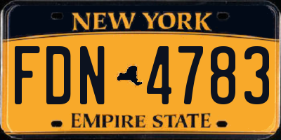 NY license plate FDN4783