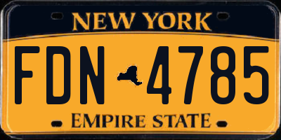 NY license plate FDN4785