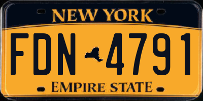 NY license plate FDN4791