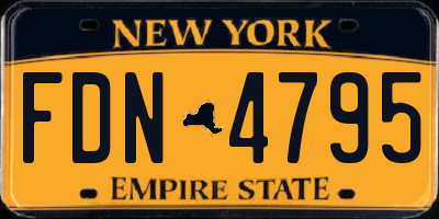 NY license plate FDN4795