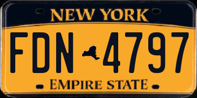 NY license plate FDN4797