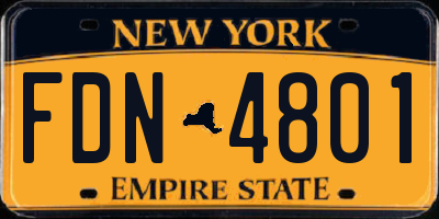 NY license plate FDN4801