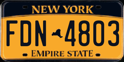 NY license plate FDN4803