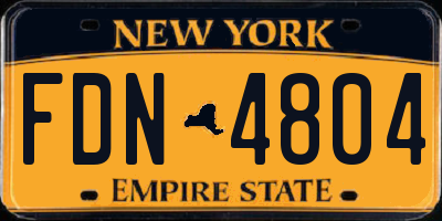 NY license plate FDN4804