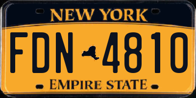 NY license plate FDN4810