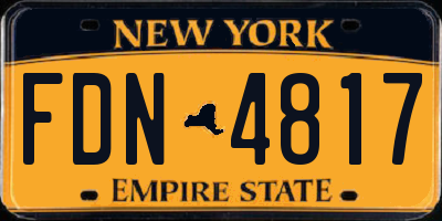 NY license plate FDN4817