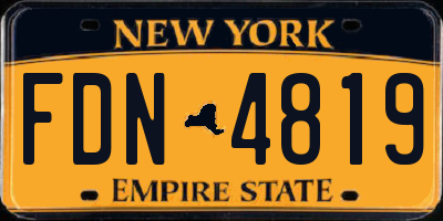 NY license plate FDN4819