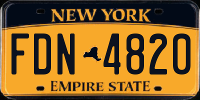 NY license plate FDN4820