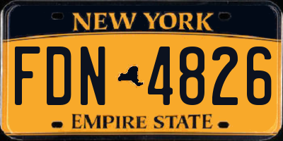 NY license plate FDN4826