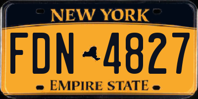 NY license plate FDN4827