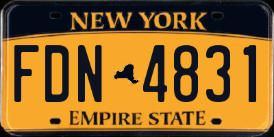 NY license plate FDN4831