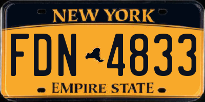 NY license plate FDN4833