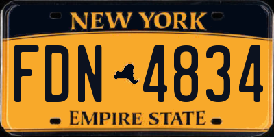 NY license plate FDN4834