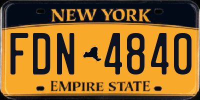 NY license plate FDN4840