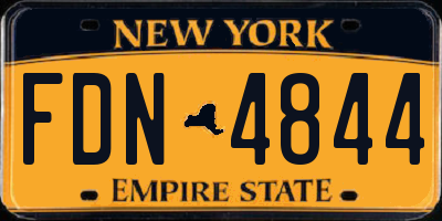 NY license plate FDN4844
