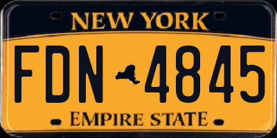 NY license plate FDN4845