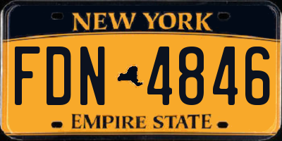 NY license plate FDN4846