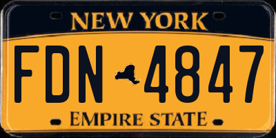 NY license plate FDN4847